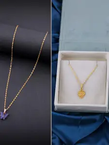 DressBerry Set of 2 Brass Minimal Necklace