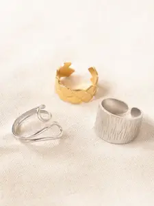 Niska Set Of 3 Gold-Plated Finger Ring