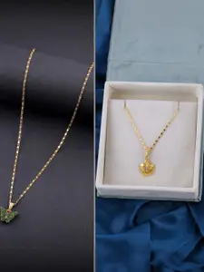 DressBerry Set of 2 Brass Minimal Necklace