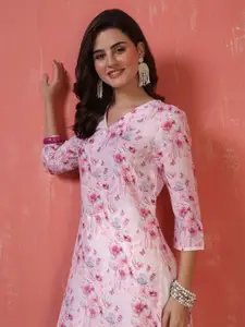 Anouk Rustic Women Floral Printed V-Neck Kurta