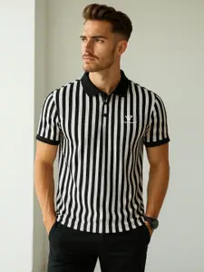 WILD ELEPHANT Striped Polo Collar T-shirt