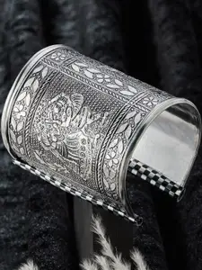 Anouk Sangria German Silver Plated & Dancing folks textured bangle