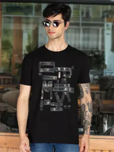 Status Quo Men Typography Printed Round Neck Cotton T-shirt