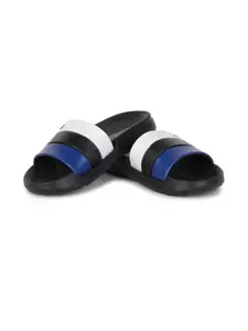 DRACKFOOT Boys Striped Sliders Flip-Flops