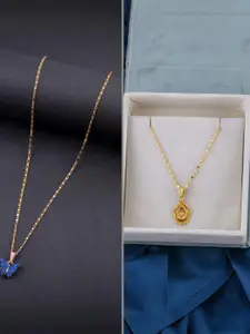 DressBerry Women Set of 2 Gold-Plated Necklace