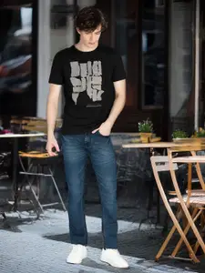 Status Quo Men Typography Printed Round Neck Cotton T-shirt