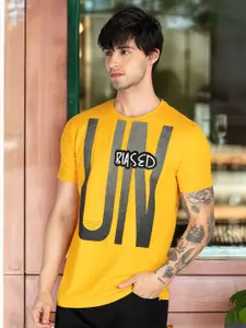 Status Quo Men Typography Printed Round Neck Cotton T-shirt