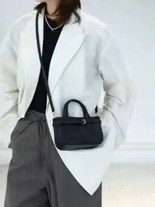 CORSICA Colourblocked PU Structured Satchel with Bow Detail