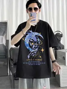 StyleCast Men Graphic Printed Round Neck Cotton Oversized T-shirt