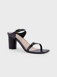 20Dresses Women Solid Square Toe Buckles Sandals