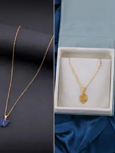 DressBerry Set of 2 Brass Minimal Necklace