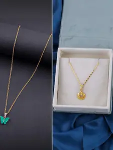 DressBerry Set of 2 Brass Minimal Necklace