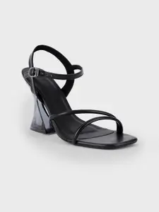 20Dresses Women Solid Regular Corded Strappy Block Heel Sandal With Western - Embellished