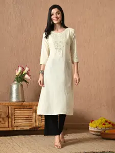 Anouk Rustic Yoke Design Thread Work Kurta
