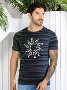 Status Quo Striped Printed Pure Cotton Casual T-shirt