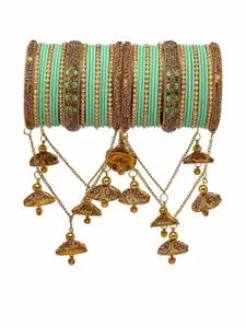 RIJOLI Sea Green Alloy Bangle