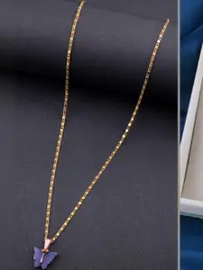 DressBerry Set of 2 Brass Minimal Necklace