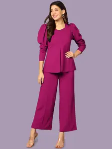 SRUTVA FASHION V-Neck Top With Palazzo Co-Ords