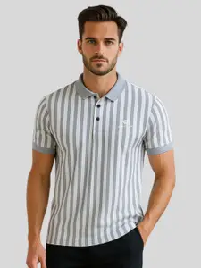 WILD ELEPHANT Striped Polo Collar T-shirt