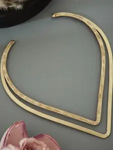 Anouk Dressberry German Silver-Gold Plated & Textured Contemporary Necklace