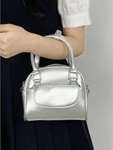 CORSICA Colourblocked PU Oversized Structured Satchel with Tasselled