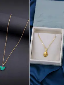 DressBerry Set of 2 Brass Minimal Necklace