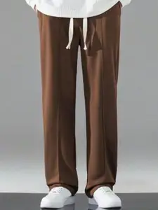 The Modern Soul Men Cotton Mid-Rise Loose-Fit Track Pants