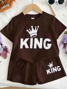 BLARY FASHION PLANET Boys Printed T-shirt with Shorts