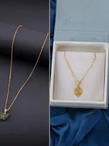 DressBerry Set of 2 Brass Minimal Necklace