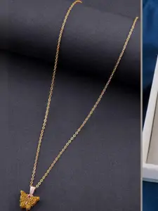 DressBerry Set of 2 Brass Minimal Necklace