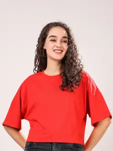 TQH Women Cotton Boxy Crop Top