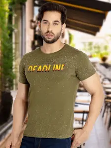 Status Quo Men Typography Printed Round Neck Cotton T-shirt