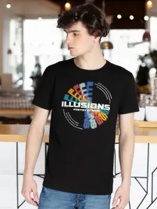 Status Quo Men Typography Printed Round Neck Cotton T-shirt