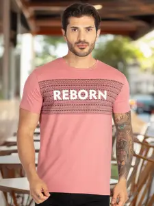 Status Quo Men Tribal Printed Applique T-shirt