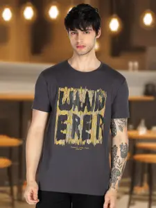 Status Quo Men Typography Printed Round Neck Cotton T-shirt