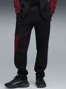 Puma Tech Men Colorblocked Cotton Mid-Rise Track Pants