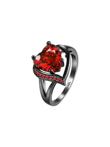 Heer Collection Stainless Steel Cubic Zirconia Finger Ring