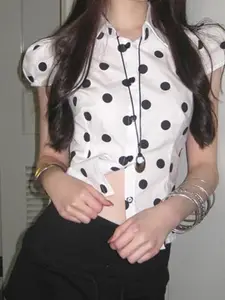 StyleCast Women Polka Dot Print Shirt Style Top