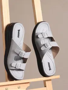 The Roadster Lifestyle Co. Women Solid Round Toe Open Toe Flats