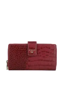 Da Milano Women Textured Leather Zip Around Wallet