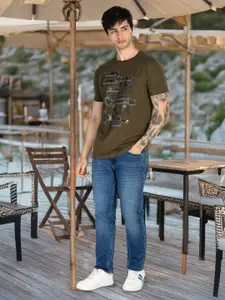 Status Quo Men Graphic Printed Round Neck Cotton T-shirt