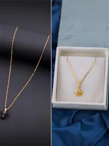 DressBerry Set of 2 Brass Minimal Necklace