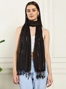 Ravaiyaa Women Self Design Scarf With Tasselled