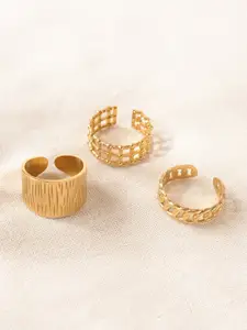 Niska Set Of 3 Gold-Plated Finger Ring