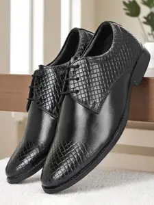 Guava Men Textured Leather Lace-Up Formal Derbys