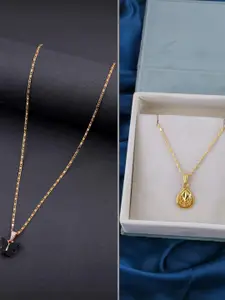 DressBerry Set of 2 Brass Minimal Necklace