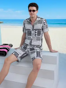 Status Quo Printed Shirt With Shorts Co-Ords