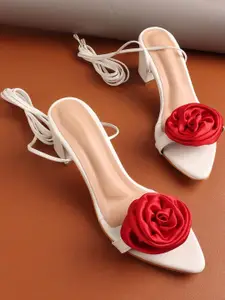 SELFIEE Solid Lace Up Block Gladiators