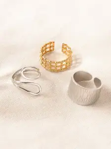 Niska Set Of 3 Gold-Plated Finger Ring