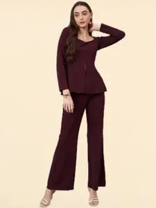 all about you Peplum Top & Trousers Co-Ord Set